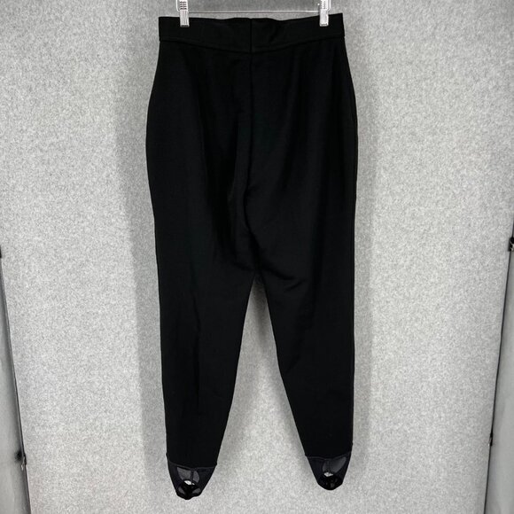Roffe Women Jett Pant Size 14 Long Black Stretch Knit Vintage Wool Blend Stirrup - Picture 2 of 14